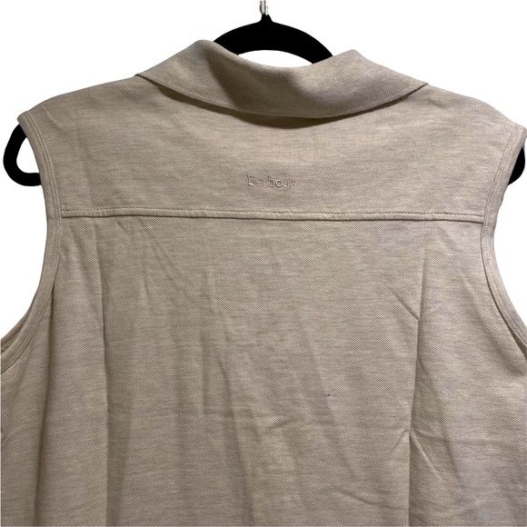 Barbour Cream Half Zip Sweater Vest - Picture 4 of 5